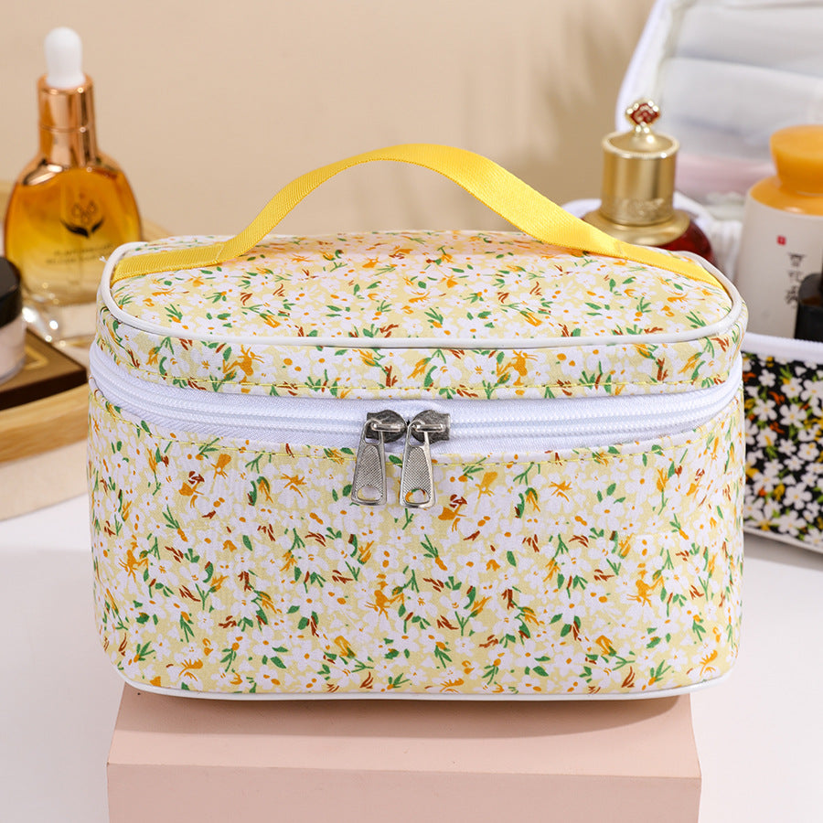 Portable Large Capacity Small Floral Storage Cosmetic Bags