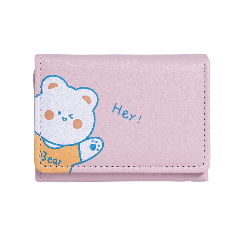 Women's Small Cute Three Short Folding Mini Ladies Wallets