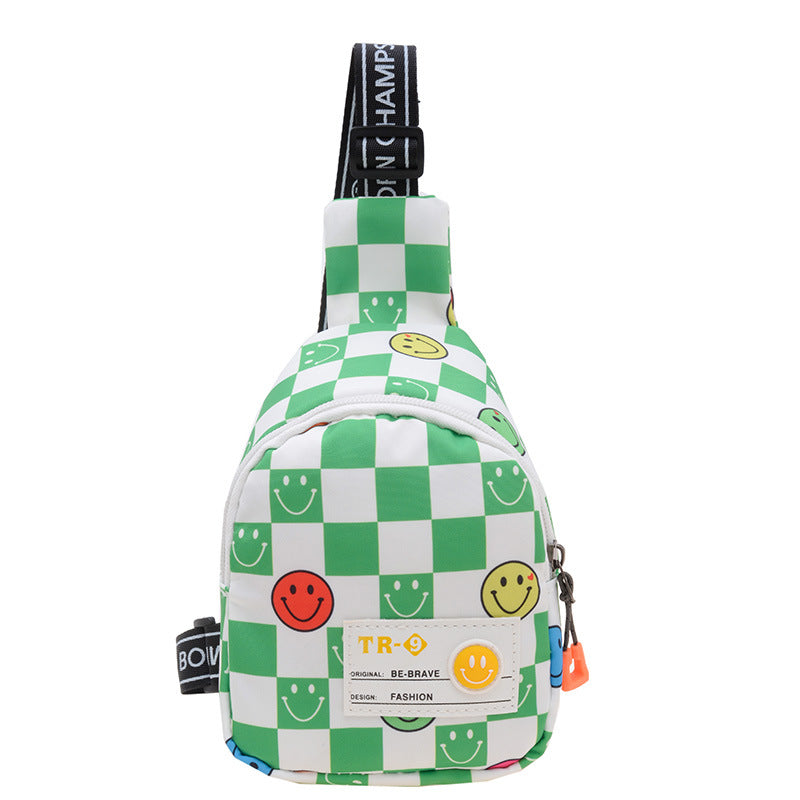 Children's Fashion Boys Small Chessboard Lattice Lightweight Children's Waist Packs