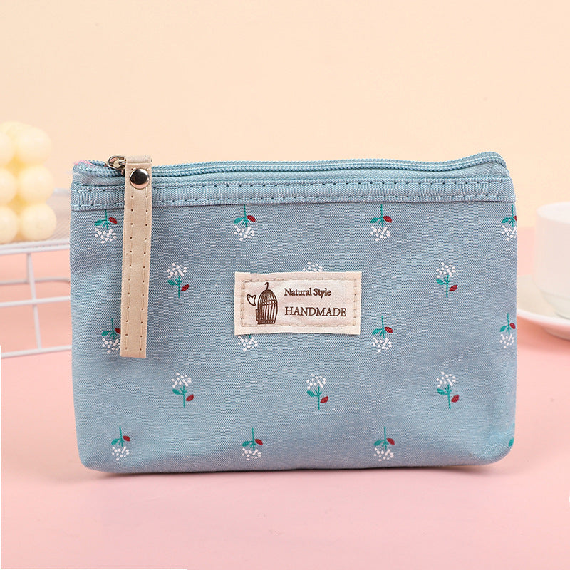 Women's Waterproof Canvas Printing Portable Small Size Cosmetic Bags