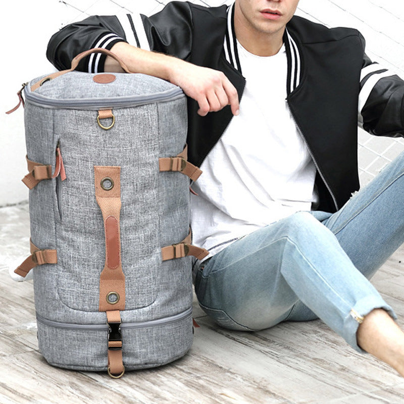 New Trendy Round Barrel Large Capacity Backpacks