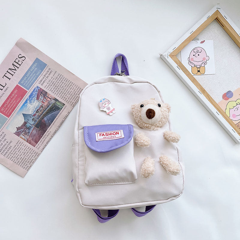 Children's Cartoon Cute Bear Large Capacity Nylon Children's Backpacks