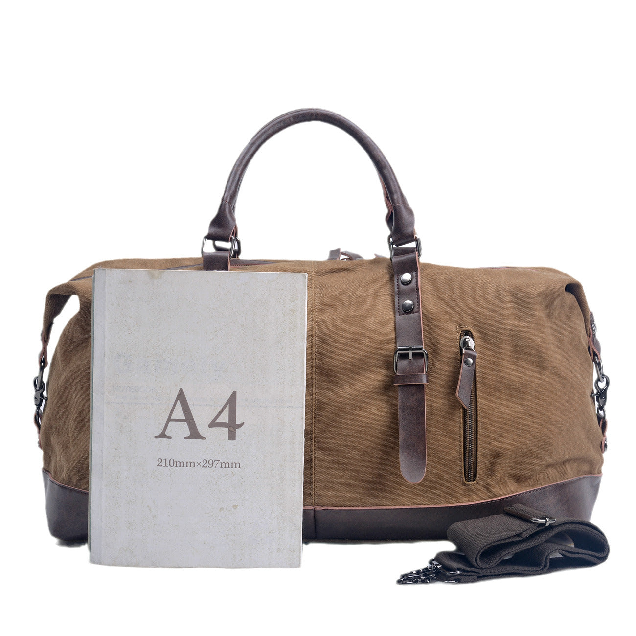 Men's Capacity Portable Canvas With Imitation Leather Bags