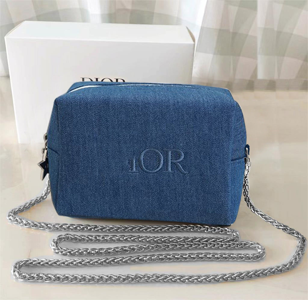 Rare Denim Fabric High Sense Counter Cosmetic Bags