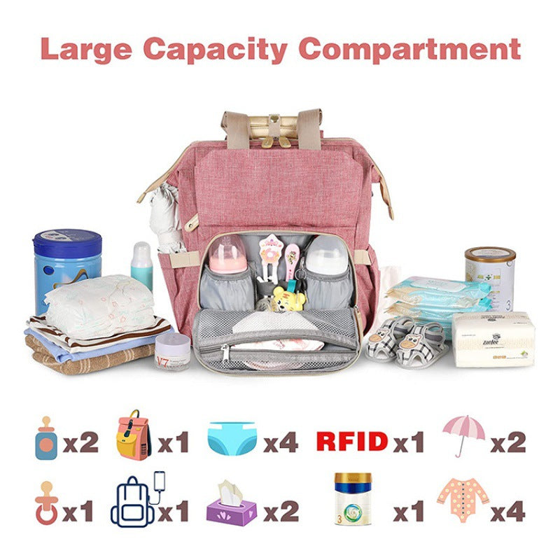 Comfortable Large Capacity Mummy Portable Diaper Bags