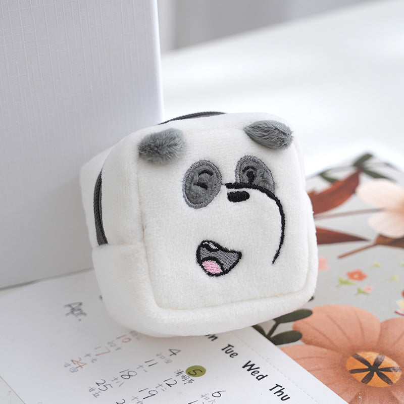 Earphone Three-dimensional Cartoon Bear Storage Data Coin Purses