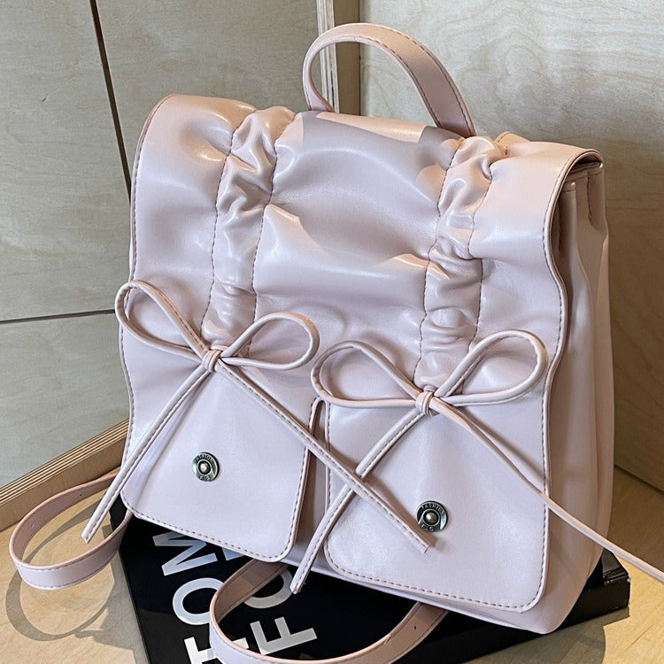 Women's Pleated Fashion Sier Niche Portable One Backpacks