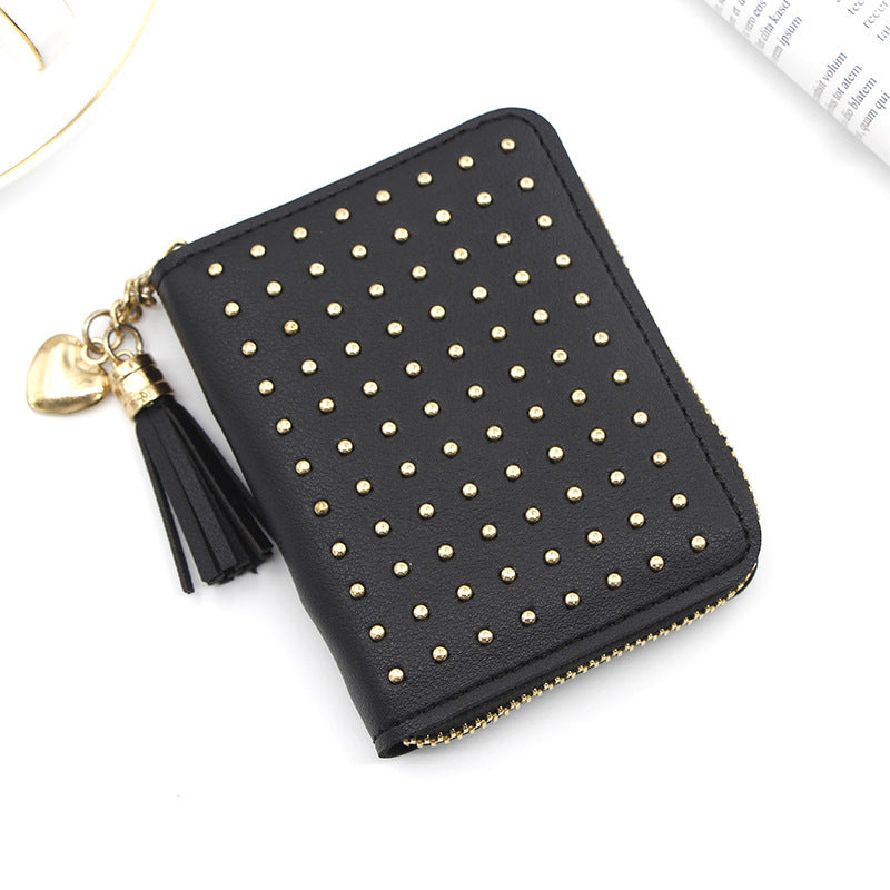 Women's Korean Tassel Small Simple Multifunctional Zipper Coin Purses