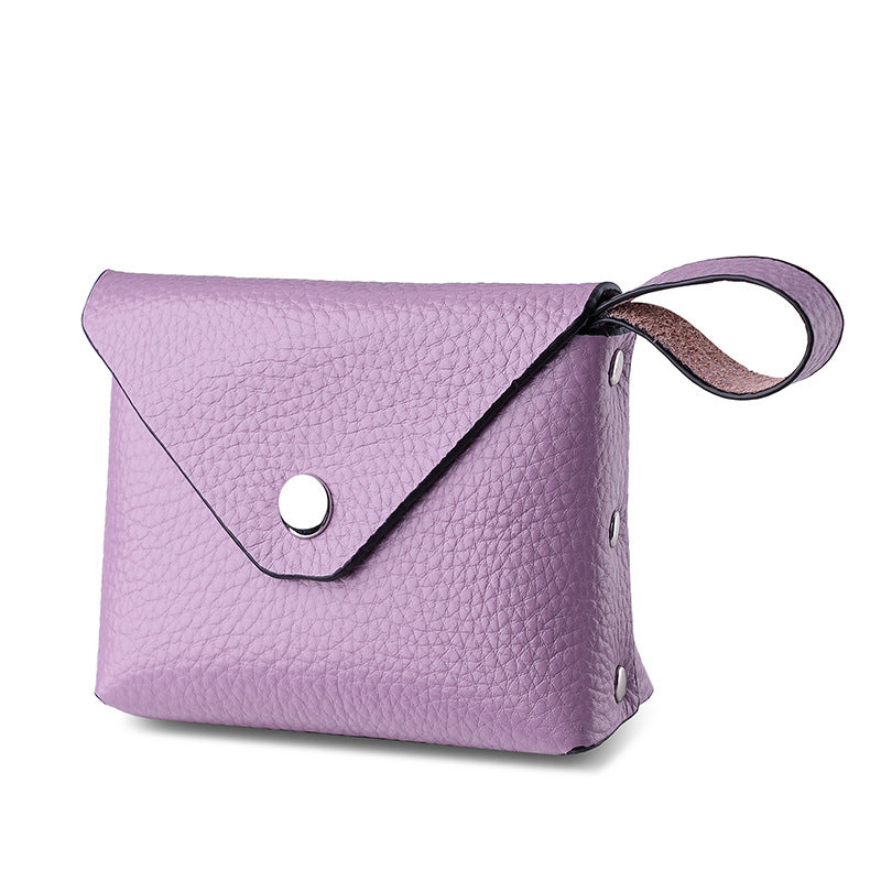 Mini porte-monnaie en cuir de vache véritable première couche pour femme