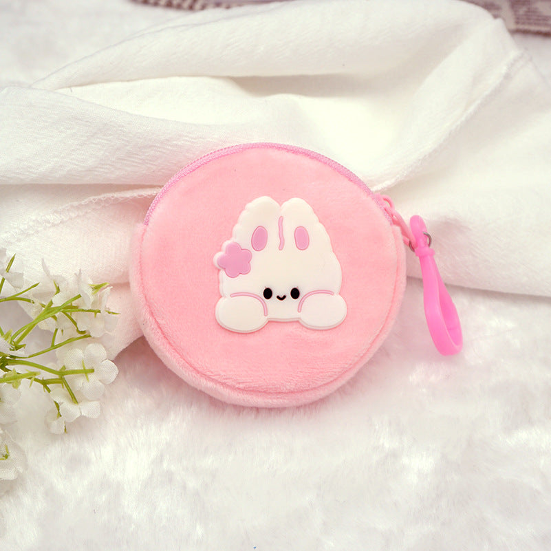 Children's Cute Cartoon Plush Earphone Zipper Portable Coin Purses