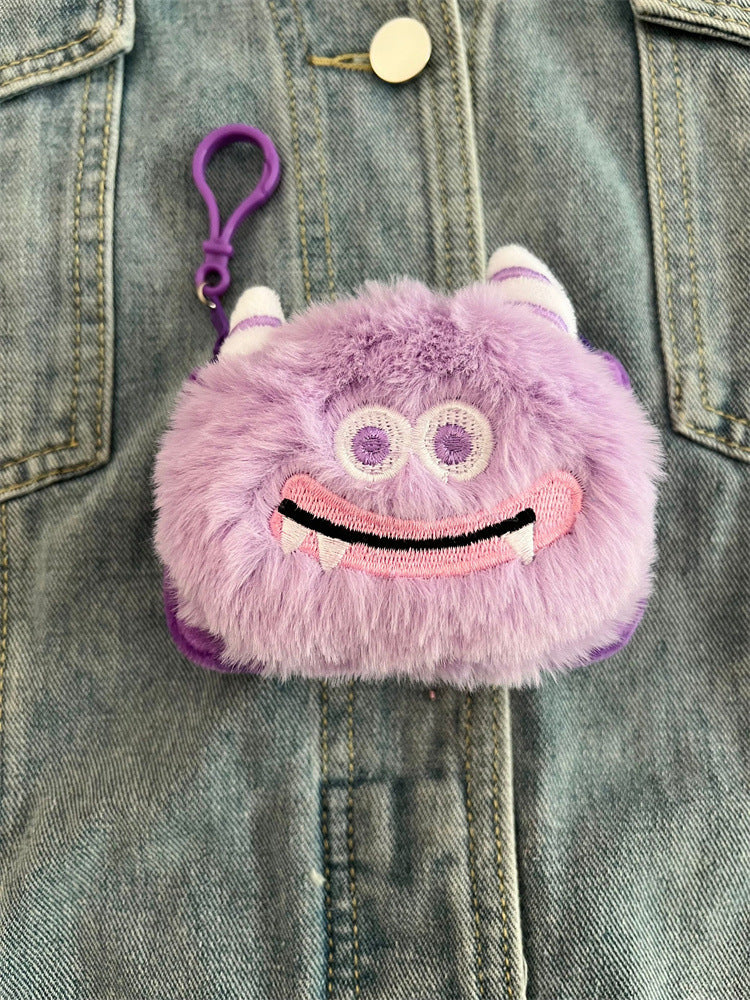 Porte-monnaie laid de fille de dessin animé en peluche de monstre mignon