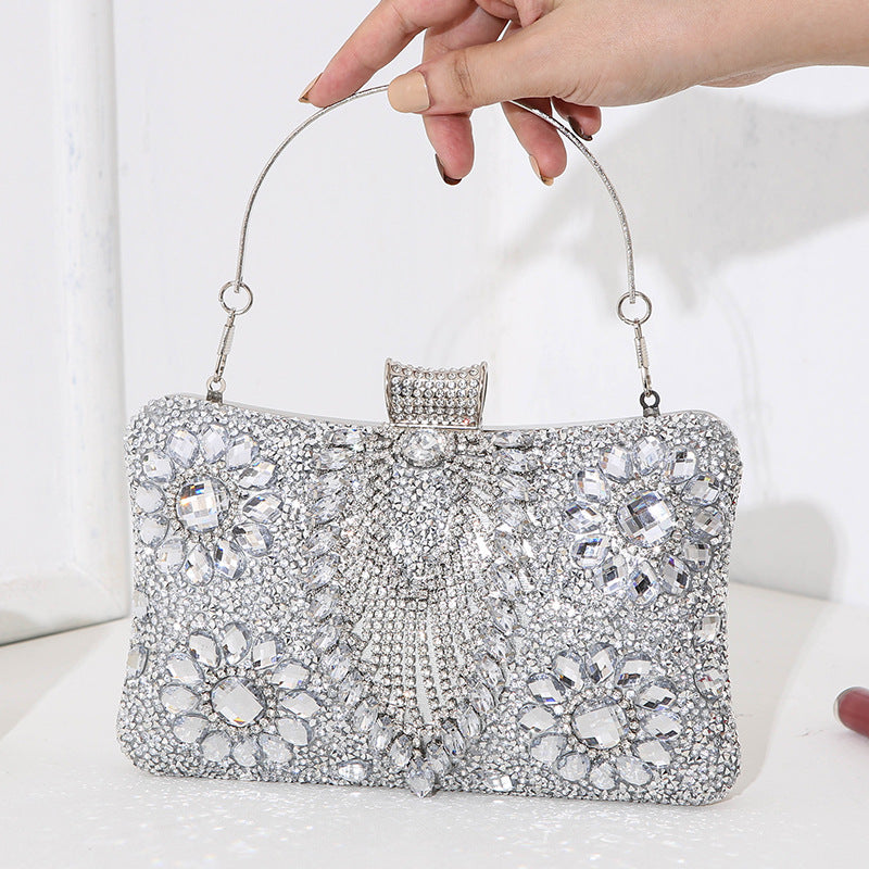 Women's Diamond Banquet Dress Portable Small Square Evening Bags