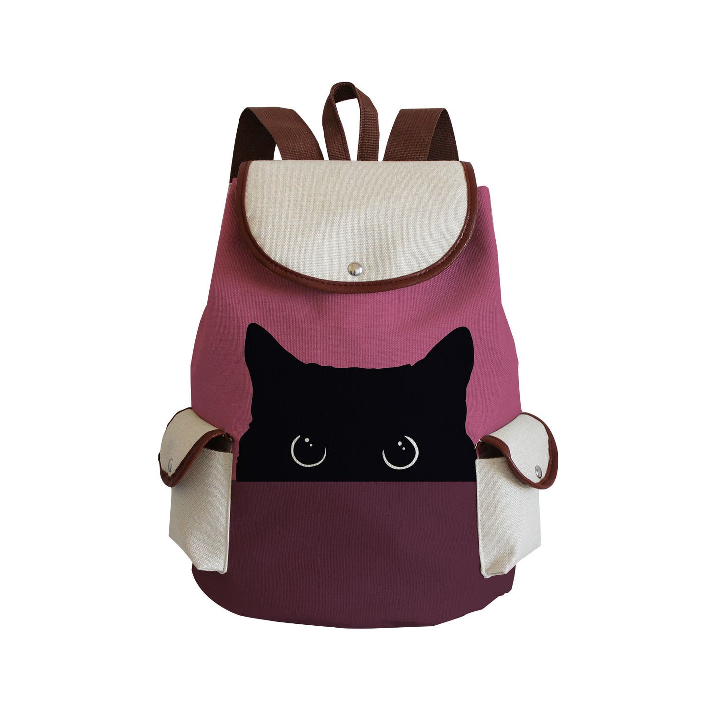 Chat mignon de couleur assortie imprimant de grands cartables pour collégiens