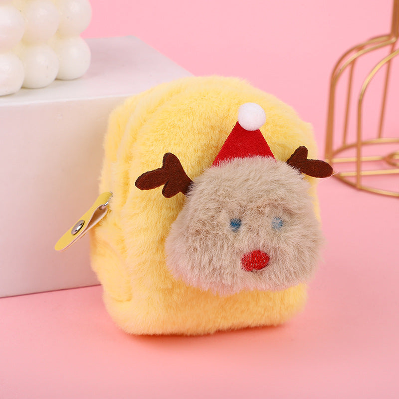 Korean Girly Christmas Mini Cartoon Plush Coin Purses