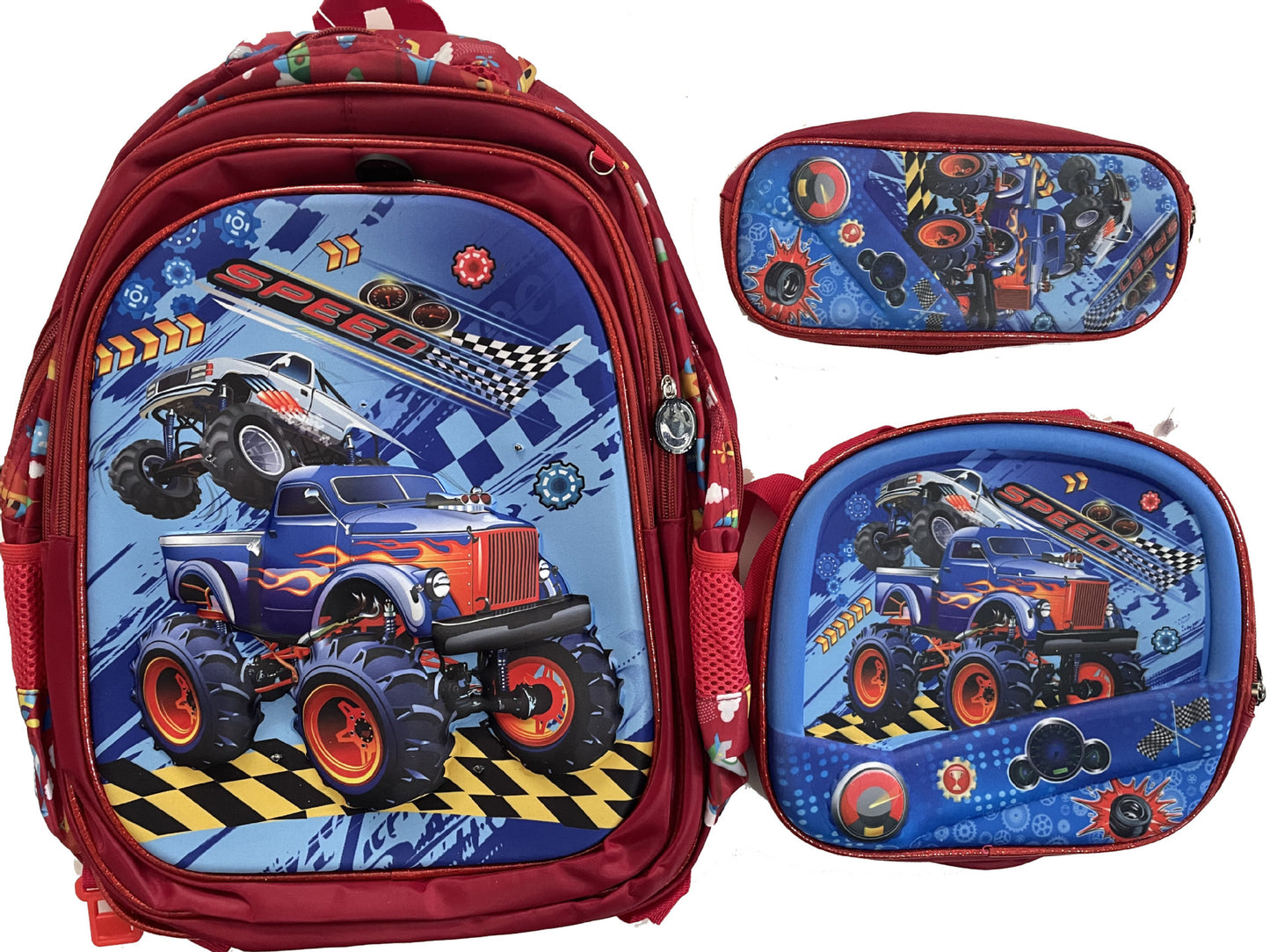 Children's With Light Cartoon Six-wheel Two-wheel Ladder Elementary School Students' Schoolbags