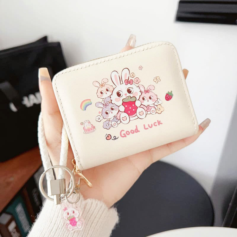 Mini porte-monnaie à pendentif de grande capacité, Style mignon pour femmes