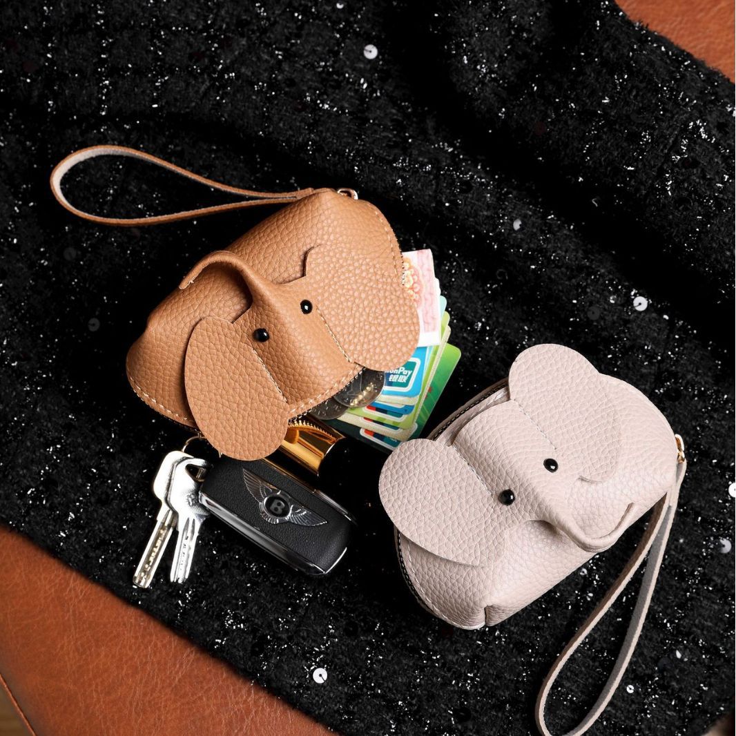 Short Fashion Zipper Mini Elephant Storage Ladies Wallets