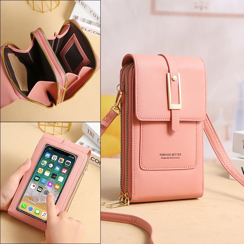 Women's Transparent Touch Screen Trendy Simple Mobile Phone Bags