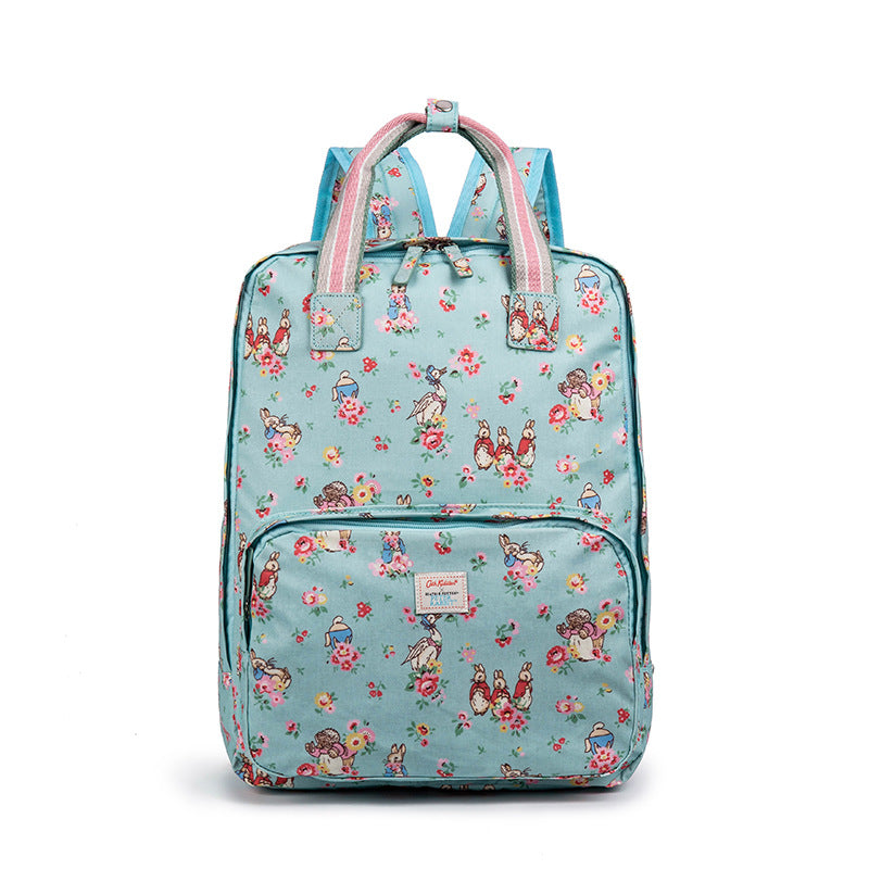 Women's British Style Retro Printed Waterproof Large Backpacks