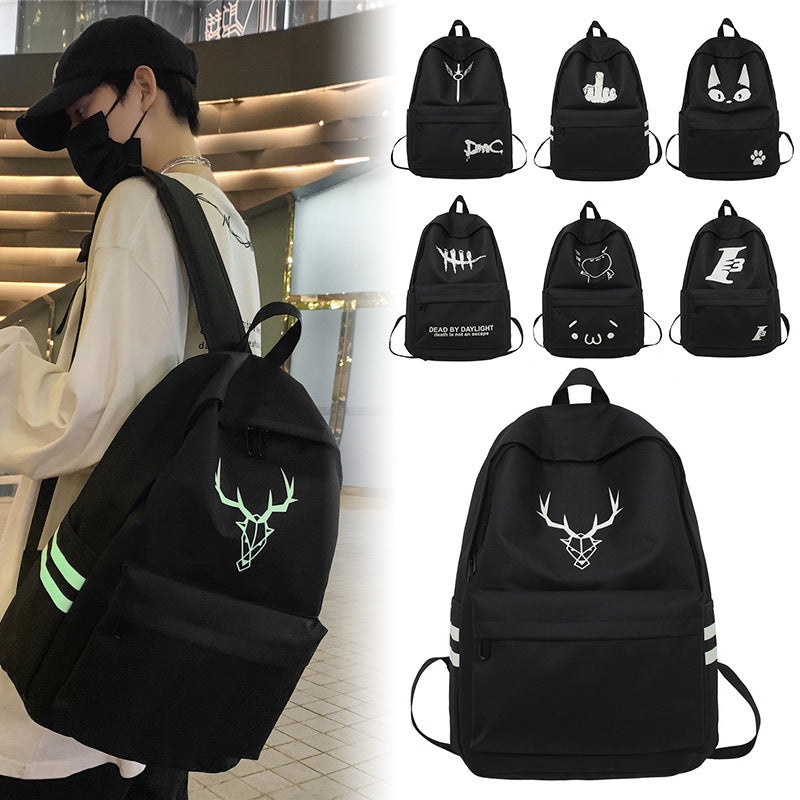 Men's Luminous High-grade Junior High Campus Fashion Backpacks