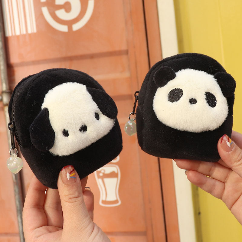 Cute Solid Color Dog Fashion Earphone Coin Purses