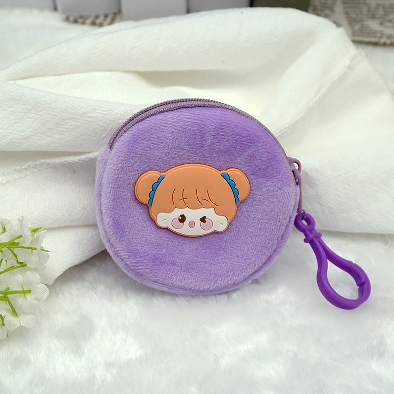 Children's Cute Cartoon Plush Earphone Zipper Portable Coin Purses