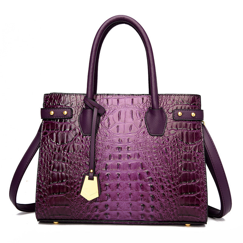 Women's Stylish Good Texture Four Crocodile Pattern Large Shoulder Bags