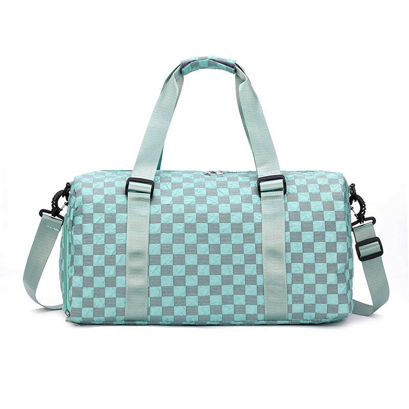 Women's Fashion Bubble Grid Large Capacity Dry Wet Travel Bags