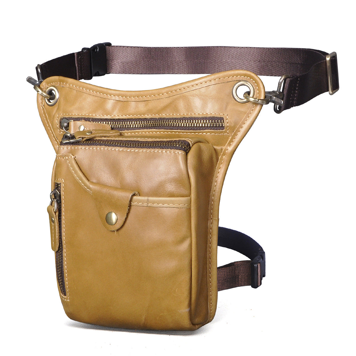 Men's Oil Waxed Leather Cowhide Retro Trendy Bags