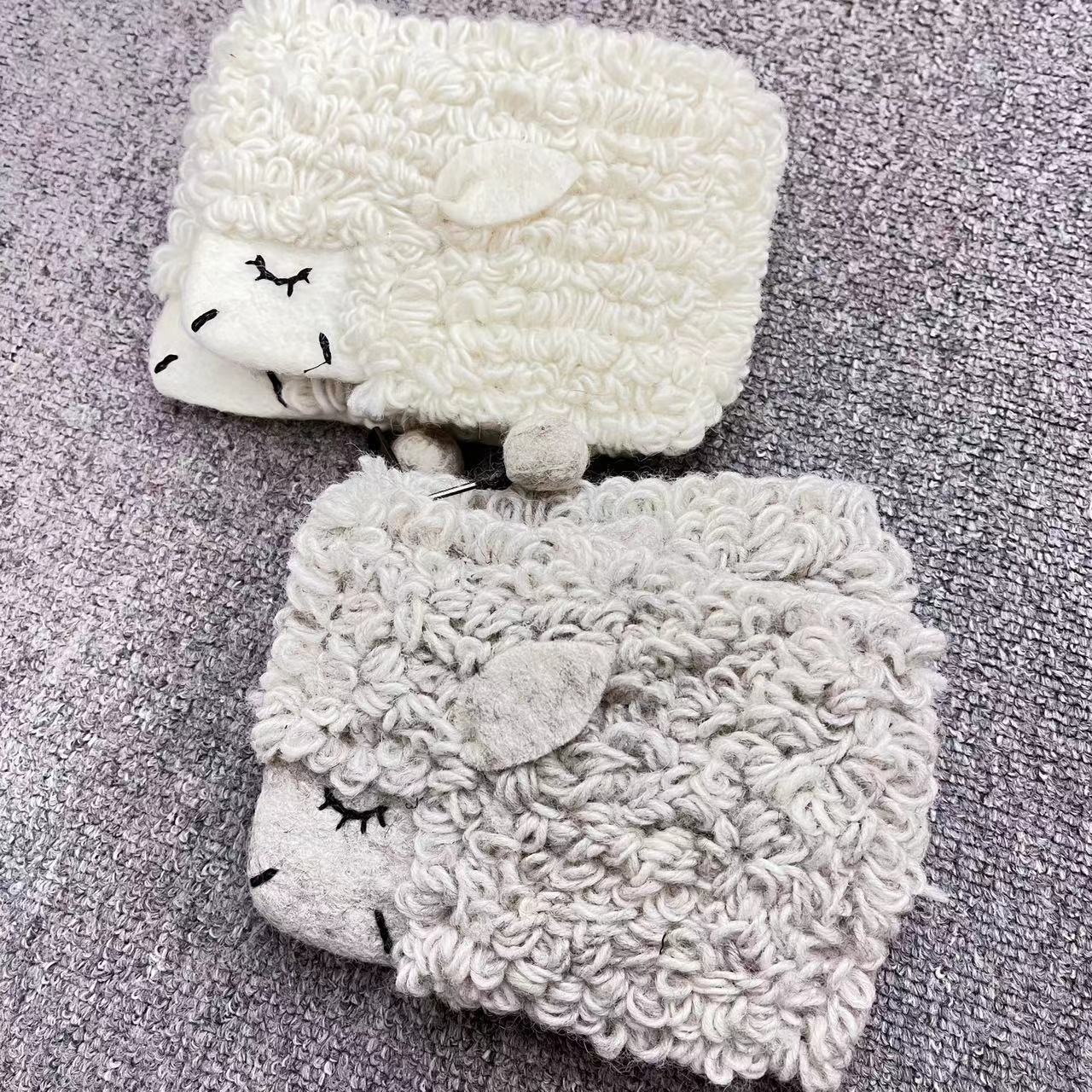 Cool Fashion Wool Felt Sheep Baa Coin Purses