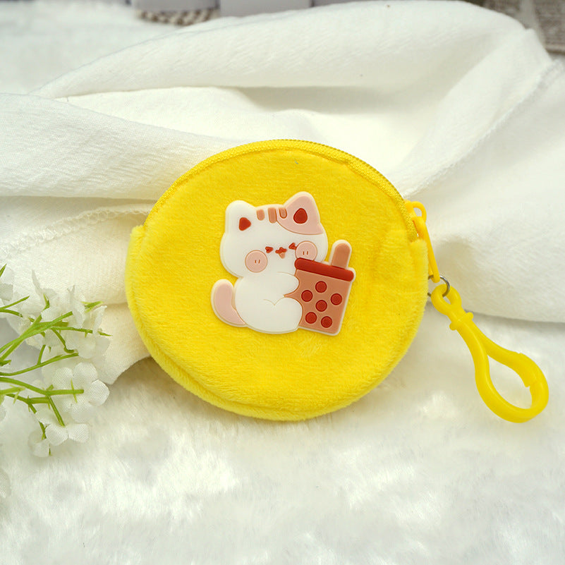 Children's Cute Cartoon Plush Earphone Zipper Portable Coin Purses