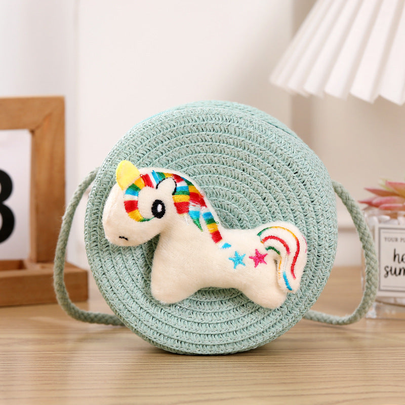 Children's Straw Woven Change Packet Cartoon Cute Children's Coin Purse