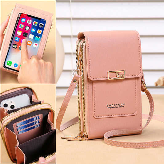 Women's Transparent Touch Screen Trendy Simple Mobile Phone Bags