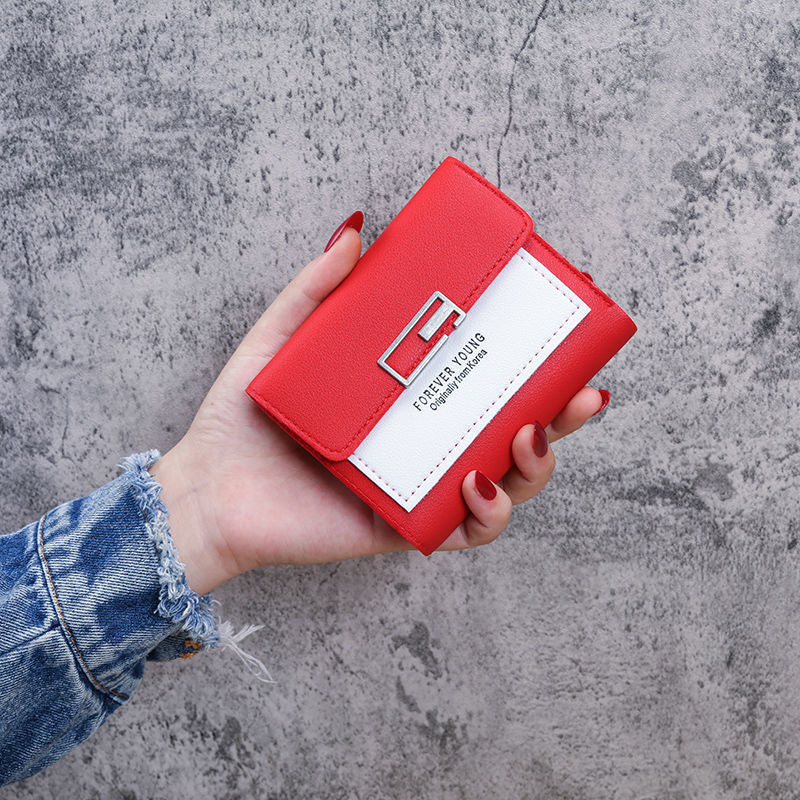 Portefeuilles pour femmes courts pliants minimalistes mignons intégrés pour femmes