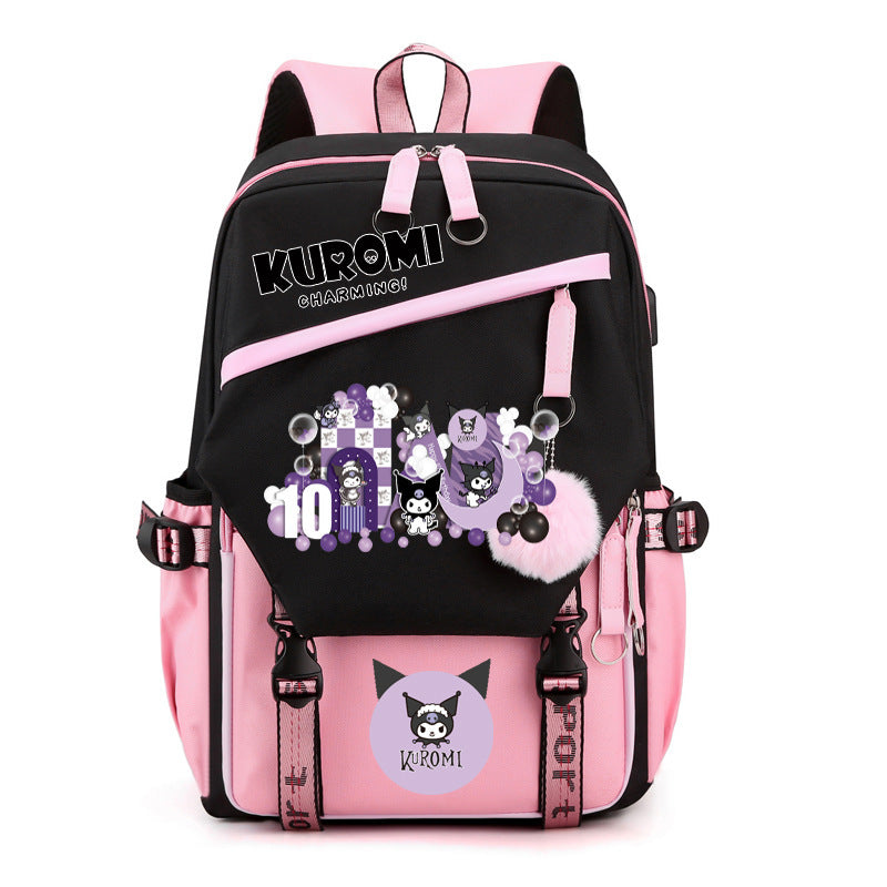 Melody Peripheral Female Cute Primary Junior High Backpacks