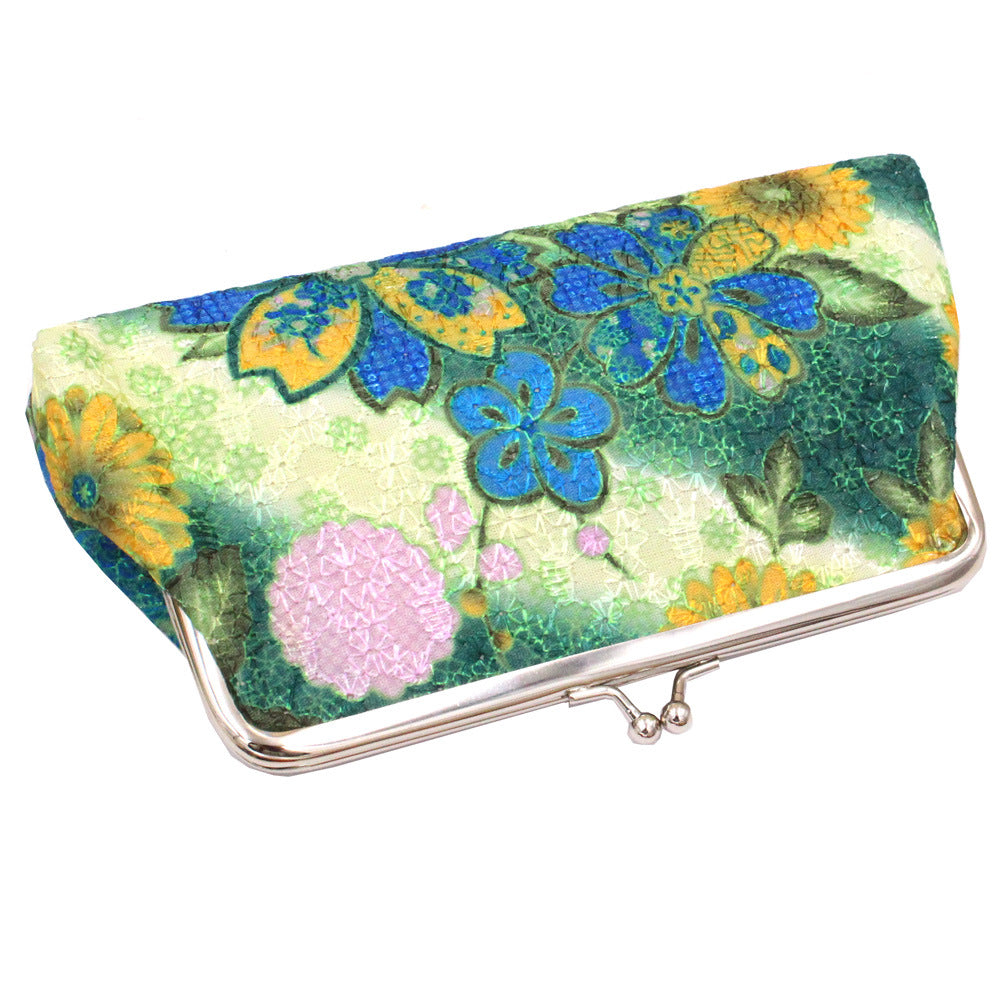 Women's Fashion Embroidery Long Fabric Clutch Ten Ladies Wallets