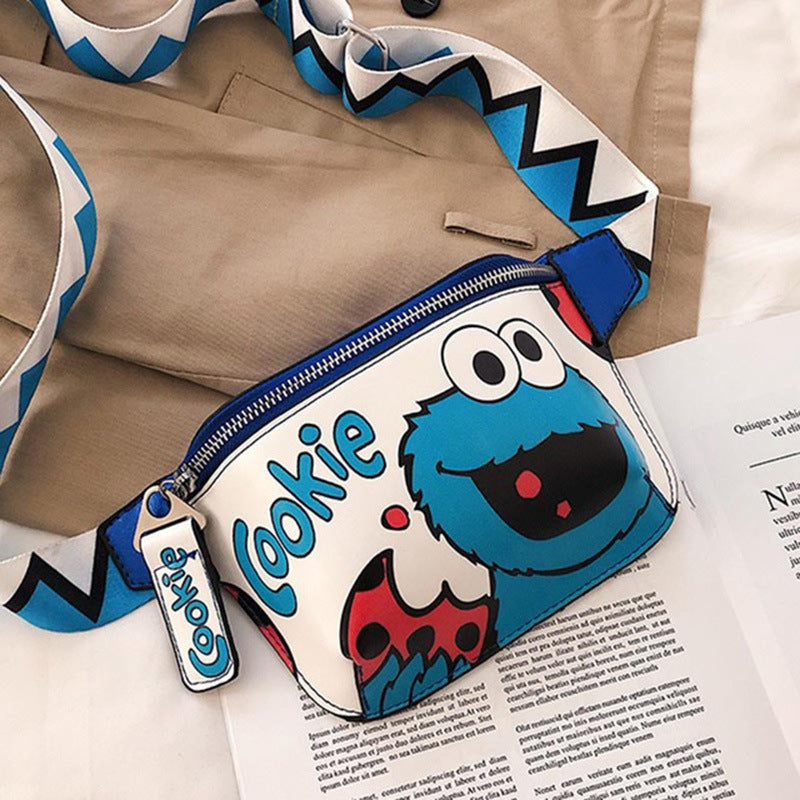 Women's Cartoon Punk Sesame Street Fashion Pouches Waist Packs