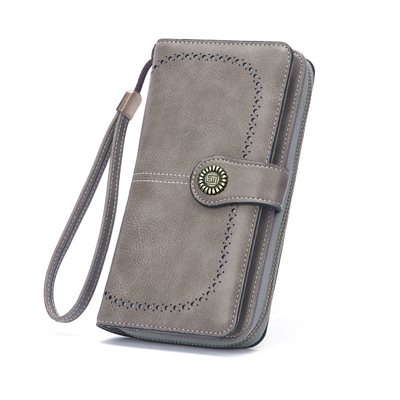 Women's Long Zipper Billfold Leather Fashion Ladies Wallets