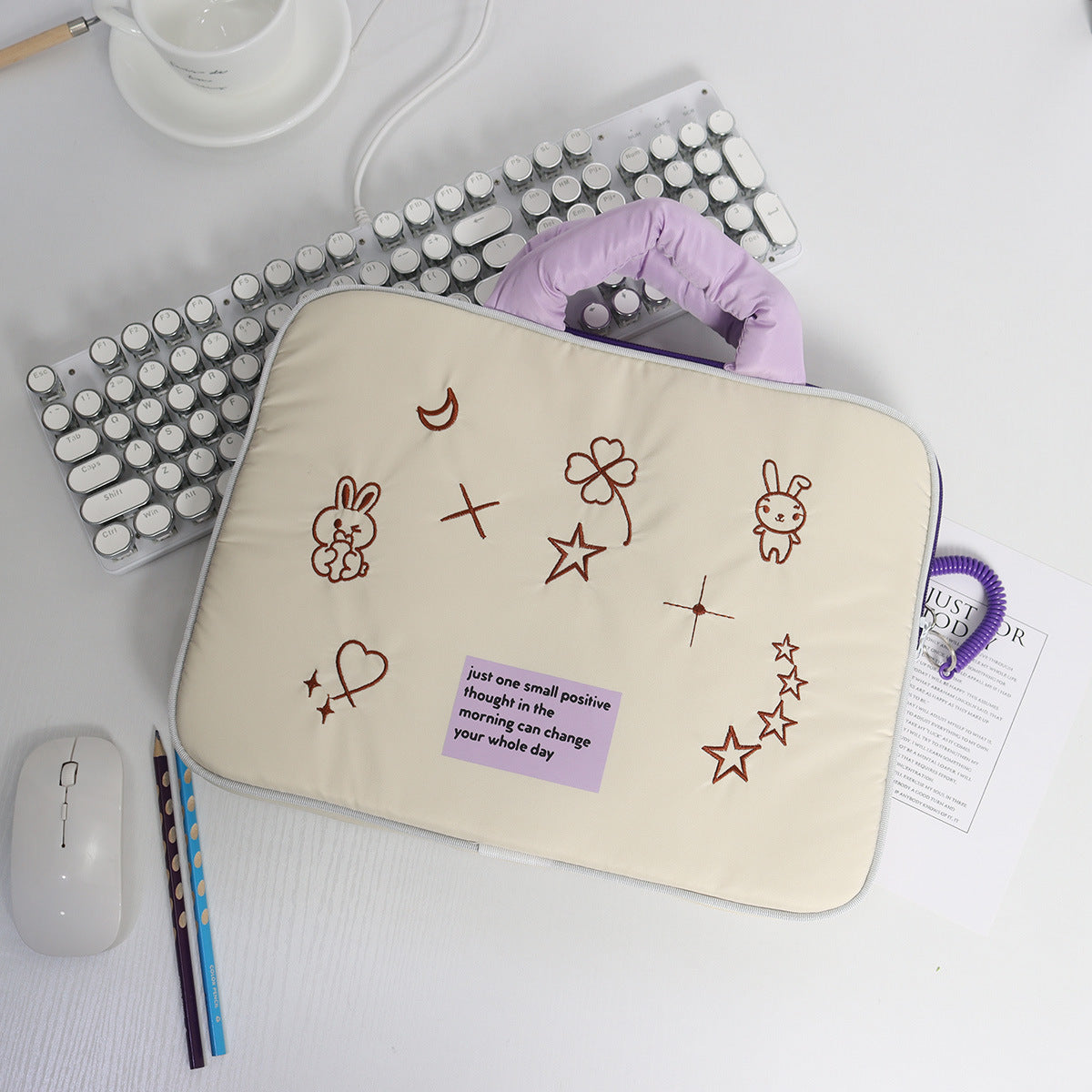 Space Shockproof Notebook Embroidery Fashion Pouch Laptop Bags