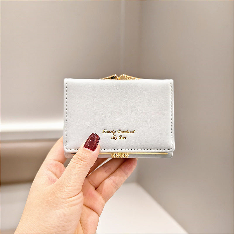 Women's Solid Color Short Small Clip Simple Ladies Wallets