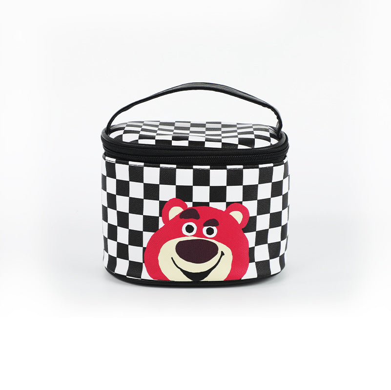 Round Barrel Cartoon Cute Large Capacity Cosmetic Bags