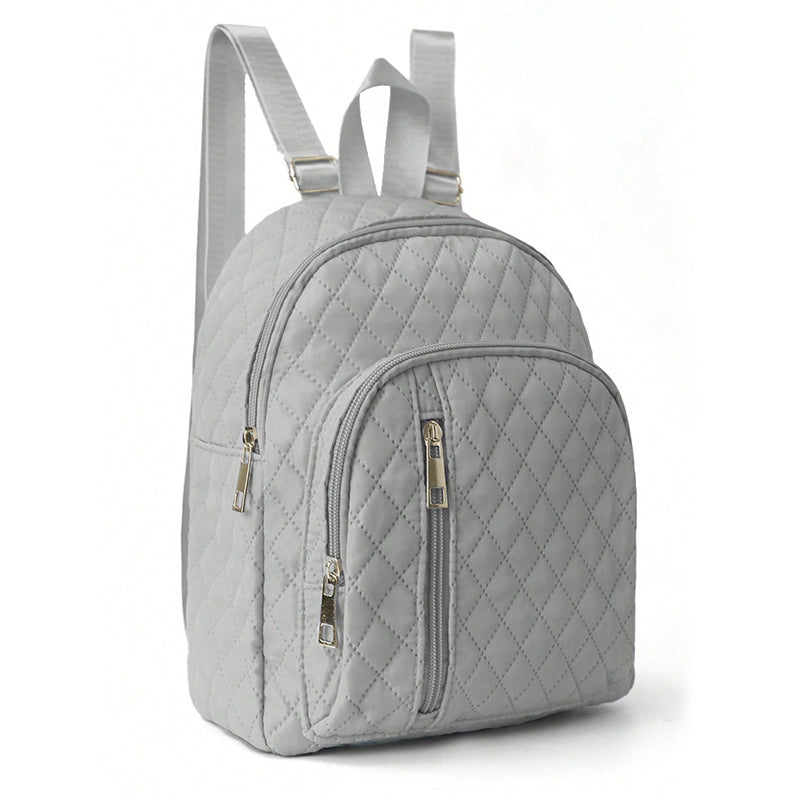 Minimalist Fashion Basic Commuter Quilted Solid Backpacks