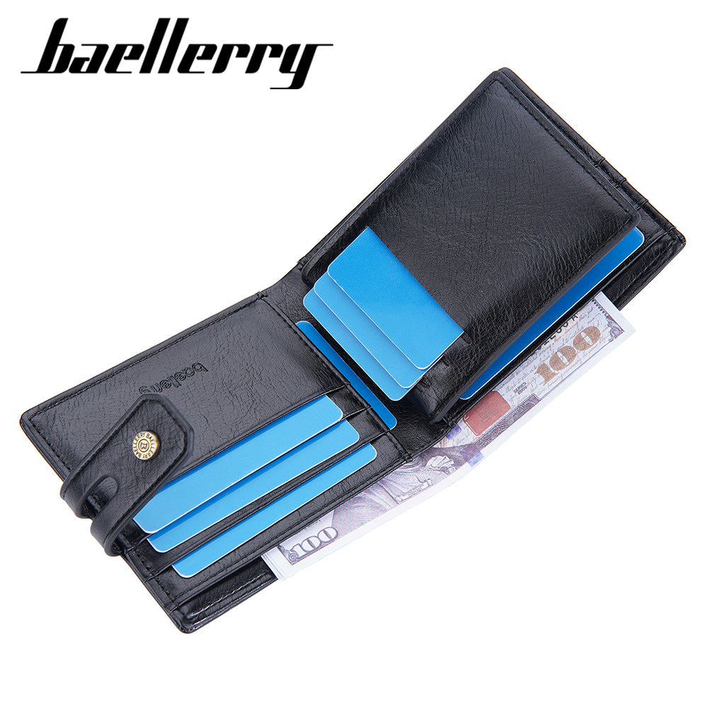 Men's Retro Short Multiple Slots Zipper Men's Wallets