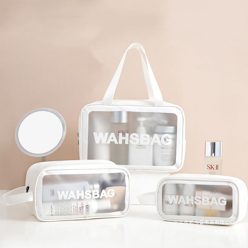 Fashion Dry Wet Separation Transparent Large Cosmetic Bags