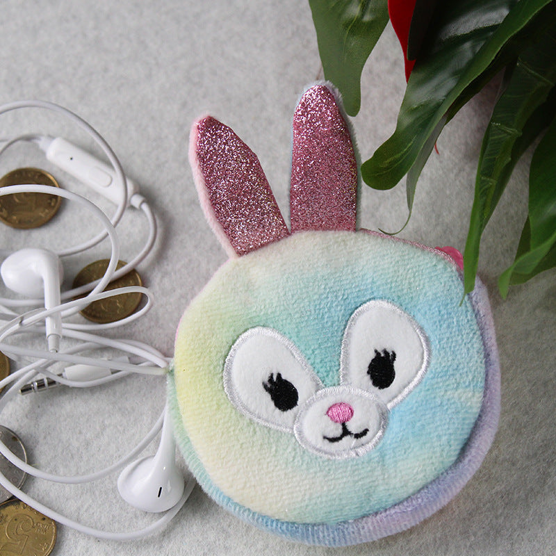 Unicorn Plush Cute Cartoon Ice Cream Color Round Coin Purses