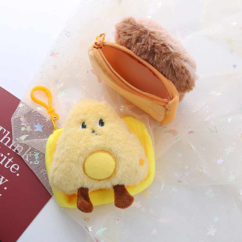 Plush Cheese Egg Toast Ornaments Prize Claw Coin Purses