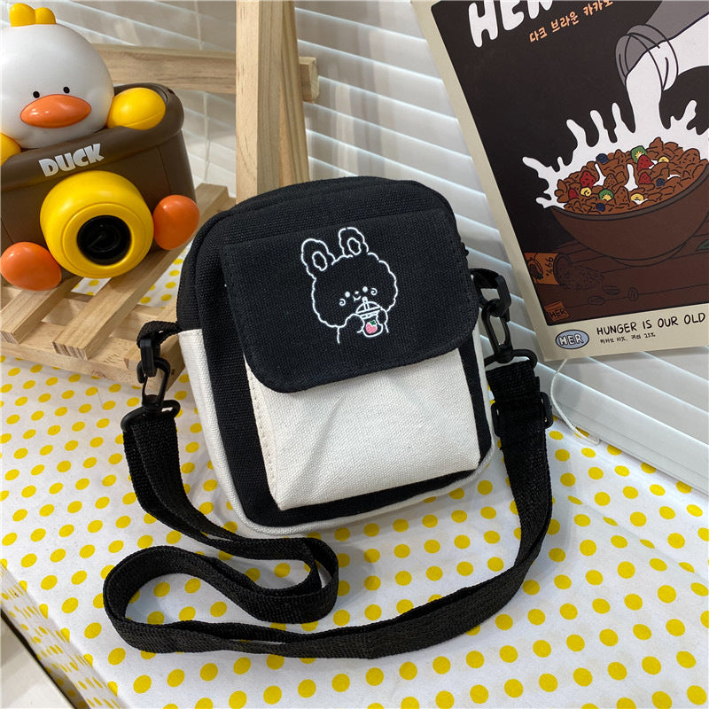 Canvas Small Female Summer Korean Style Cute Crossbody Bags