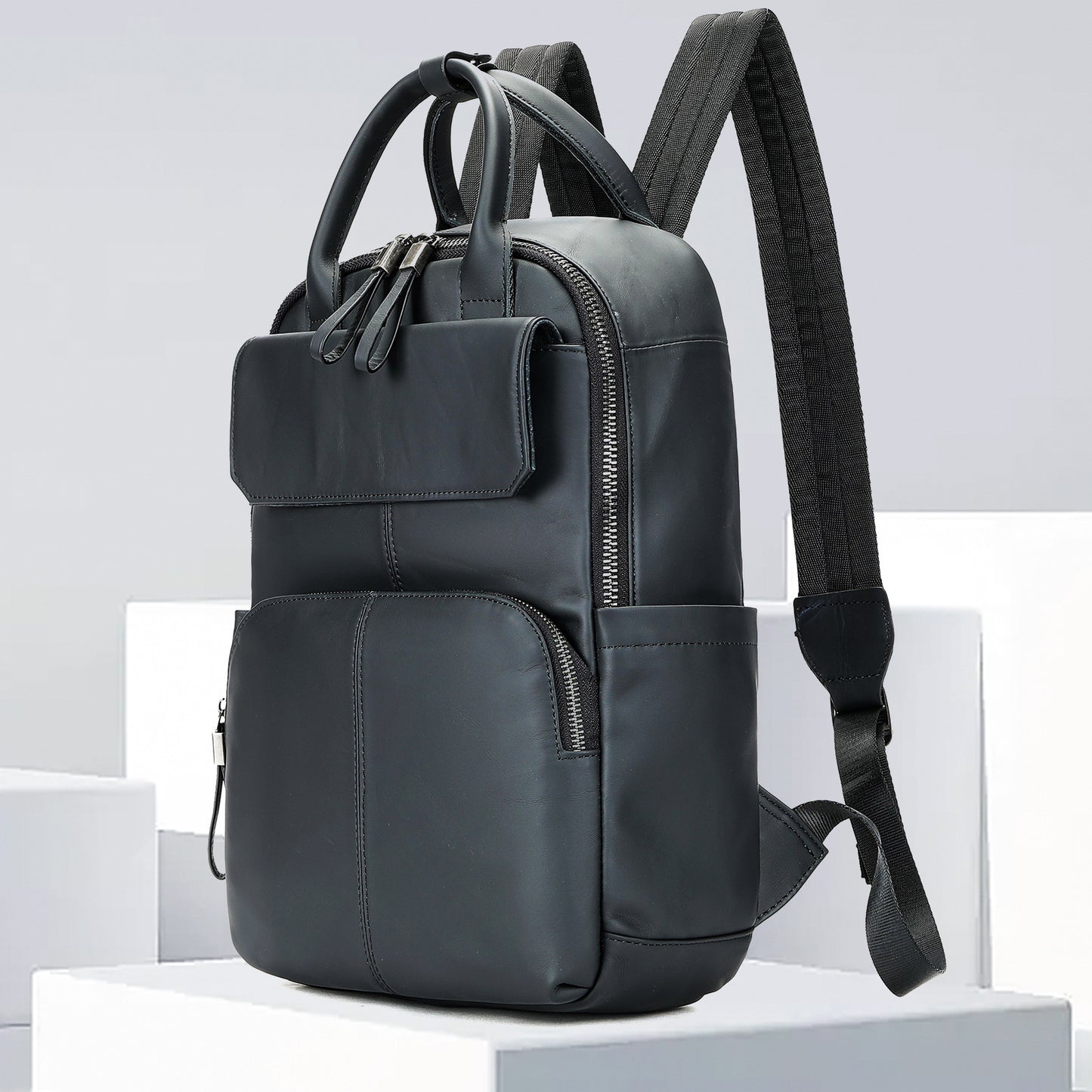 Men's Leather Large Capacity Leisure Business Simple Backpacks