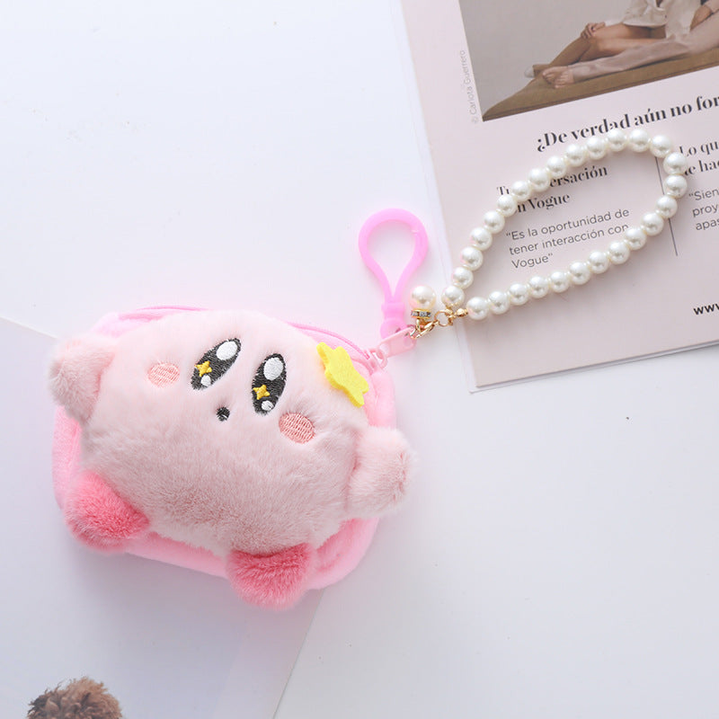 Plush String Of Pearls Pendant Alloy Coin Purses