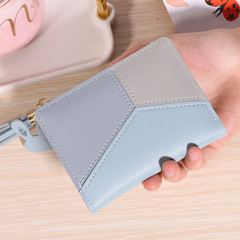 Women's Zipper Small Korean Style Color Contrast Purses